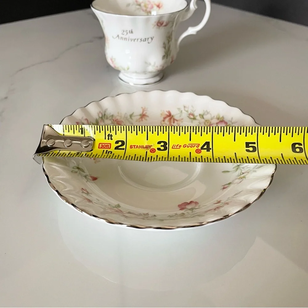 25th Anniversary Floral Cup & Saucer by Royal Albert